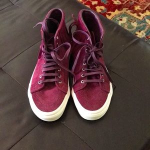 Vans high top with fringe